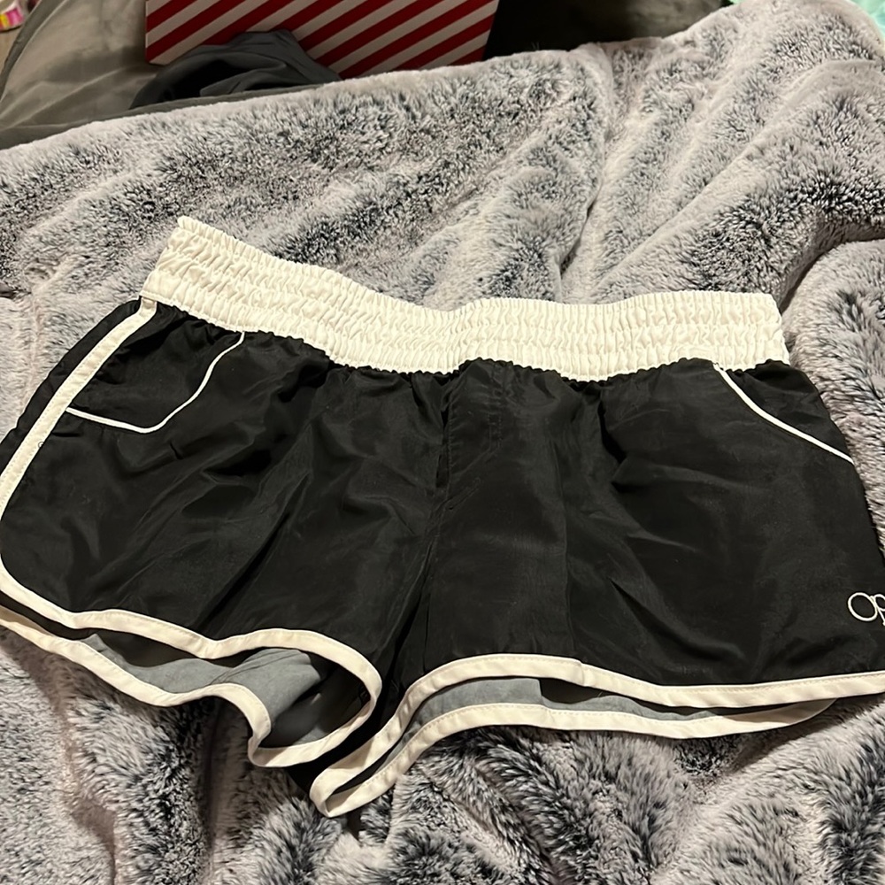 Black coverup swim bottoms/activewear shorts